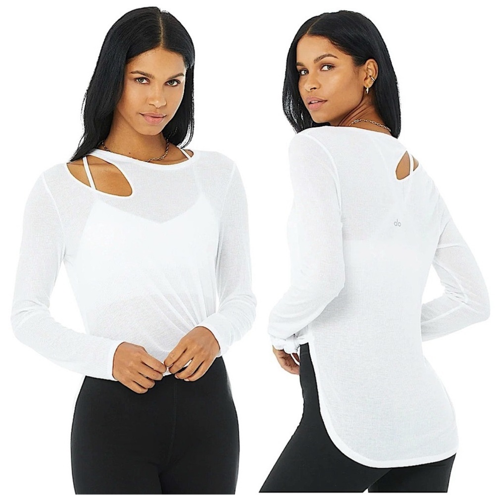 ALO long sleeved lightweight cutout top